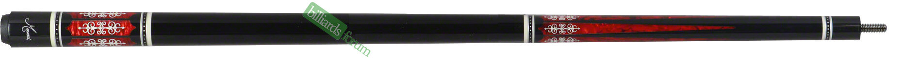 Black Meucci 21st Century Series #3 Cue with Red Paua Shell Inlay, Model 21-3-C-R
