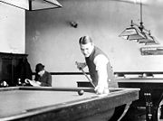 Photo of Willie Hoppe playing billiards #1